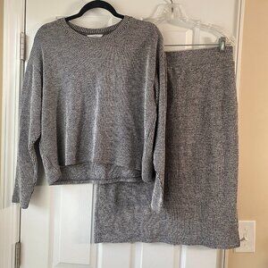 Time and Tru | Gray Knit Skirt - Matching Set Available